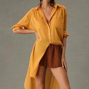 Anthropologie Duster Tunic Shirt Top Size XXSP Women's Casual High Low